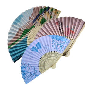 Japan Chinese Traditional Fabric Hollow Out Bamboo Hand Fan Personalized Fans for Wedding Holding Fans