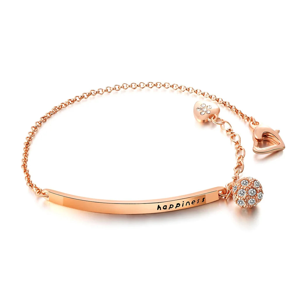 Wholesale Micro Diamond Long bar Bracelet Gold Plated Bracelet Jewelry Waterproof Low Allergy Fashion Jewelry