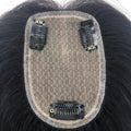 Skin Silk Base Human Hair Topper With Clips in Silk Top Human Remy Hair Toupee for Women Fine Hairpiece