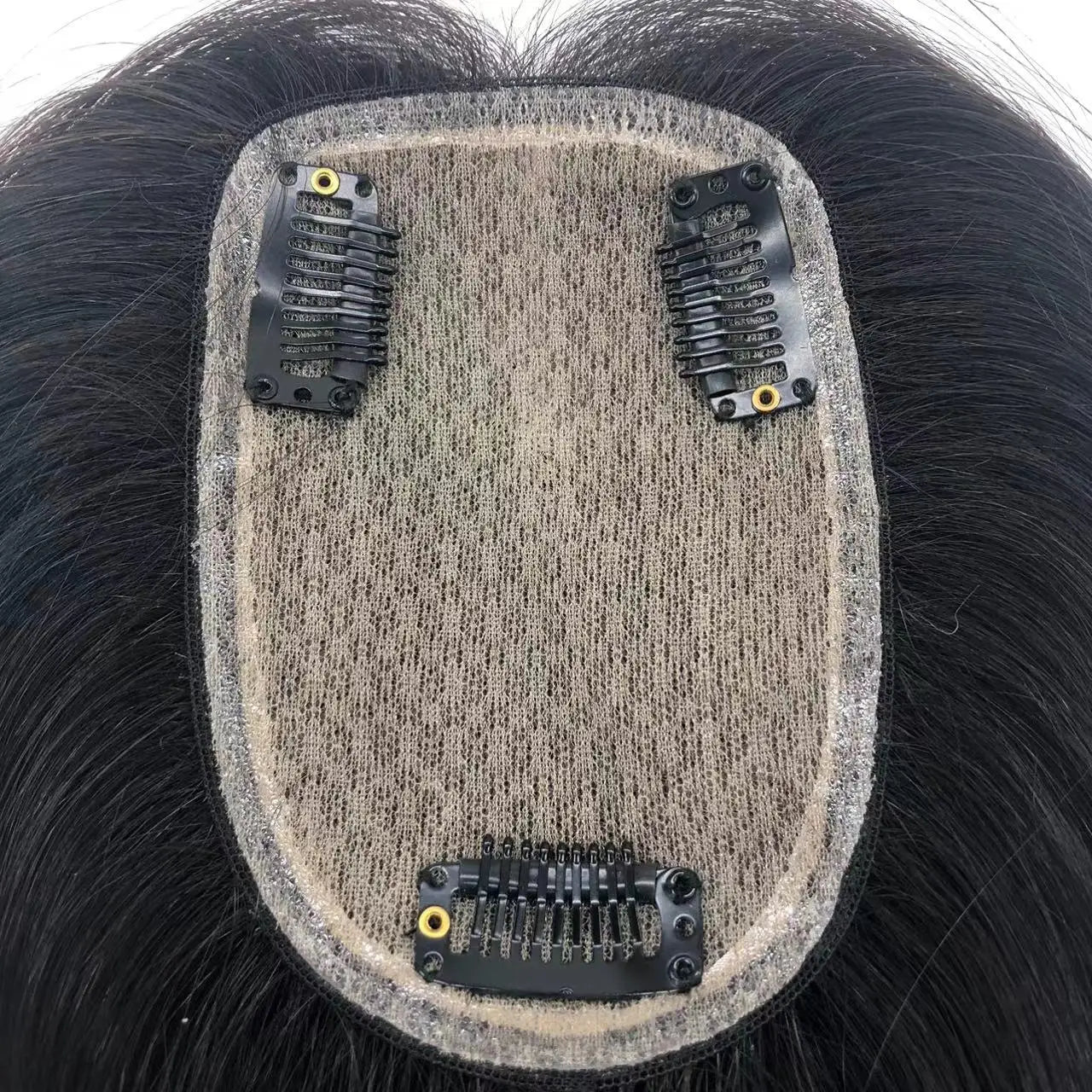 Skin Silk Base Human Hair Topper With Clips in Silk Top Human Remy Hair Toupee for Women Fine Hairpiece