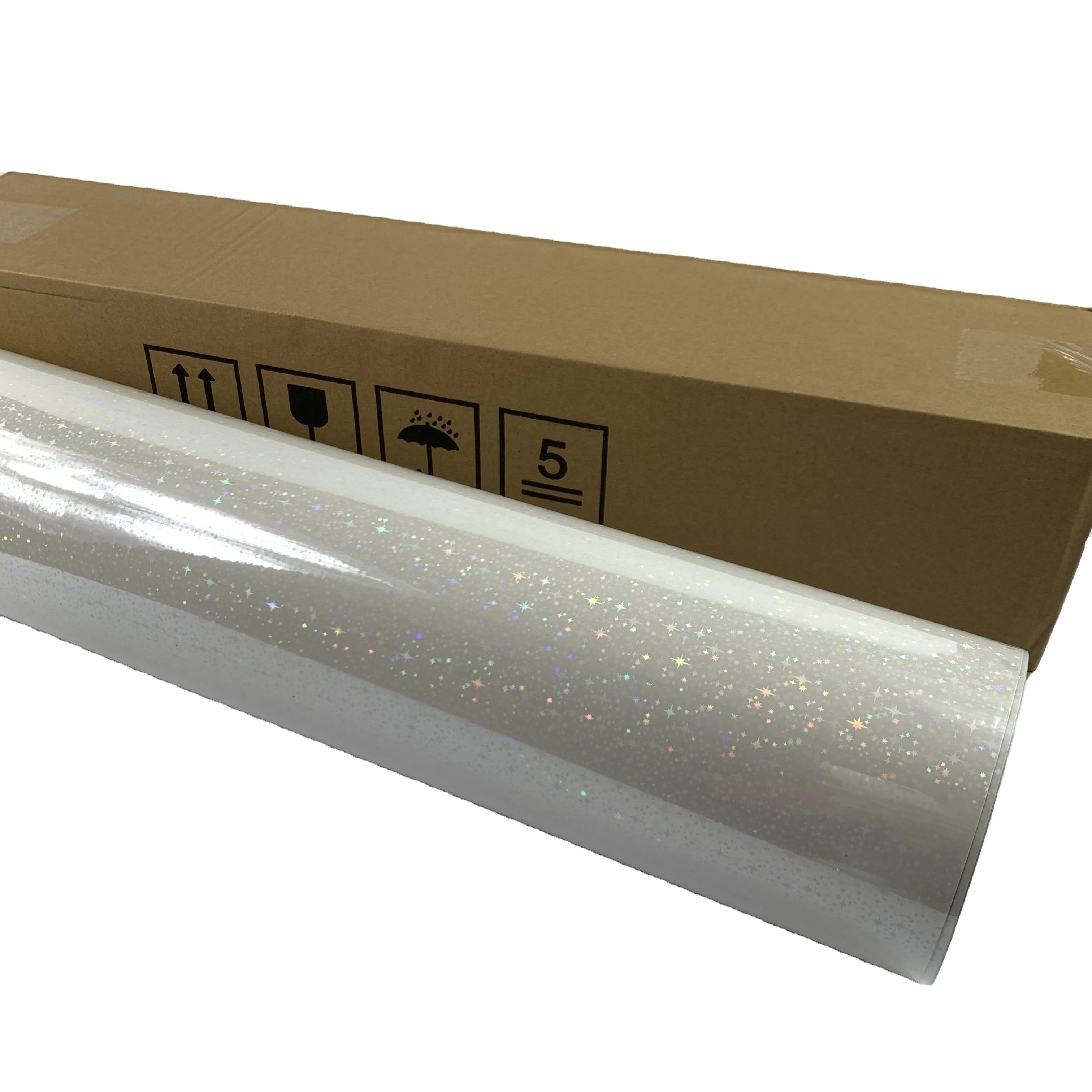 Factory Direct Price Transparent Holographic BOPP Self Adhesive Soft Moisture Proof Cold Lamination Film Roll Photo Frame Candle