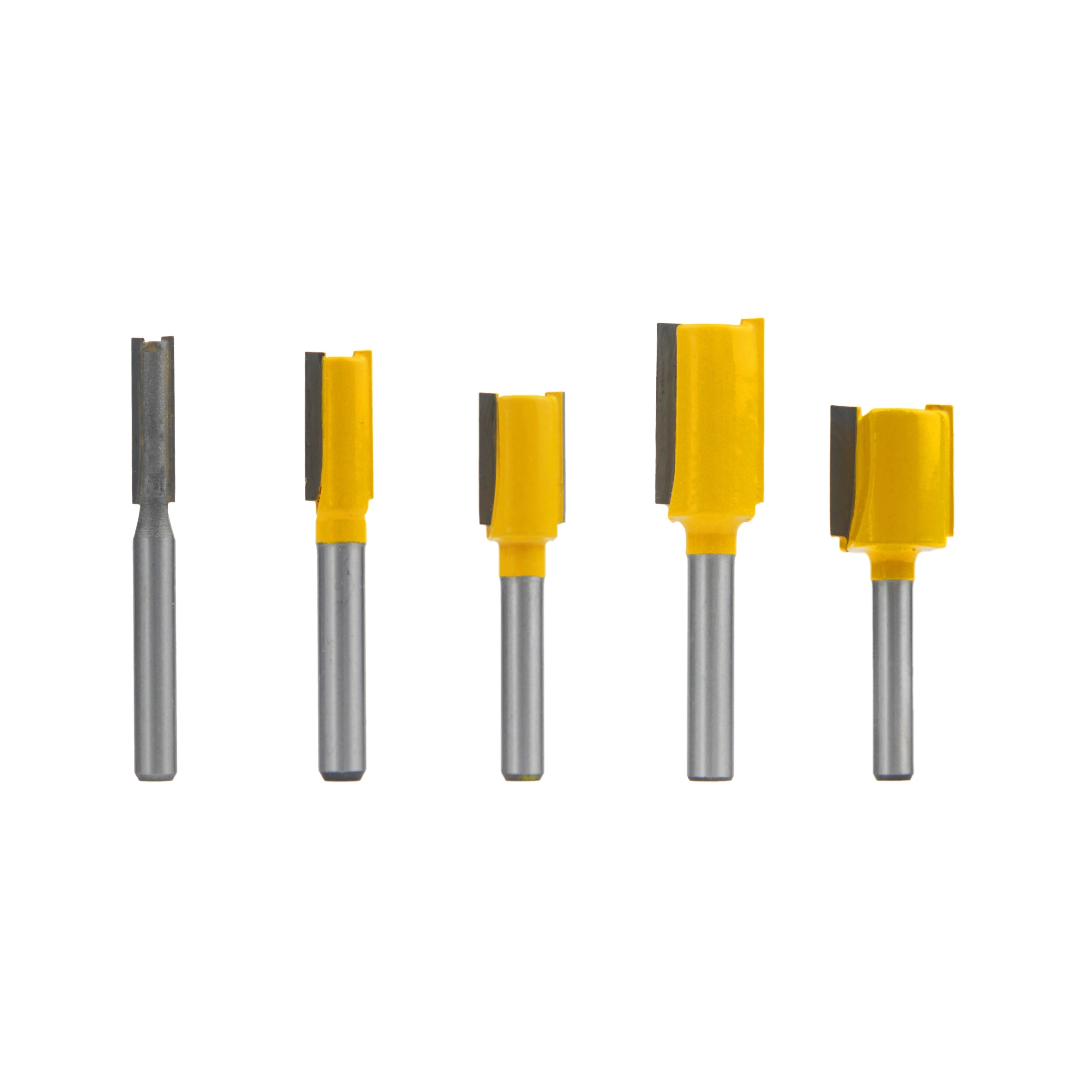 5PC Straight Router Bits Set Milling Cutter Solid Carbide End Mills CNC Router Bit for Wood Medium Carbon Steel Carbide OEM ODM