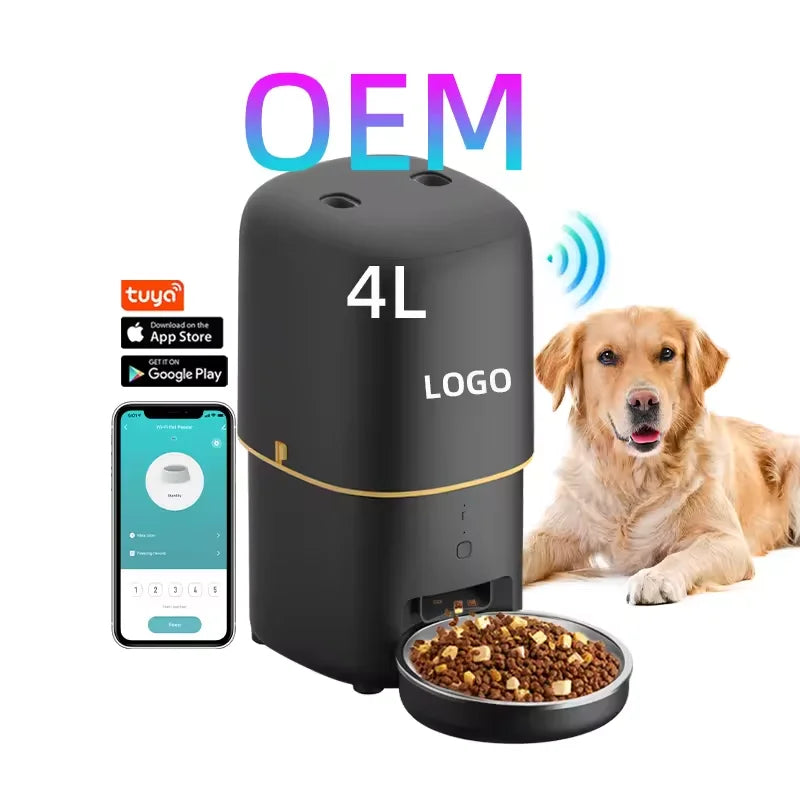 Automatic Cat Feeder Wifi  APP Control Large Dogs Smart Pets Feeder  Auto Dry Food Dispenser with Detachable Food Bowls for Cats
