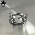 VAF Cool Hollow Sharp Tusk Ring Stainless Steel Spiked Unisex Ring Bague Unisexe a Pointes Creuses En Acier Inoxydable