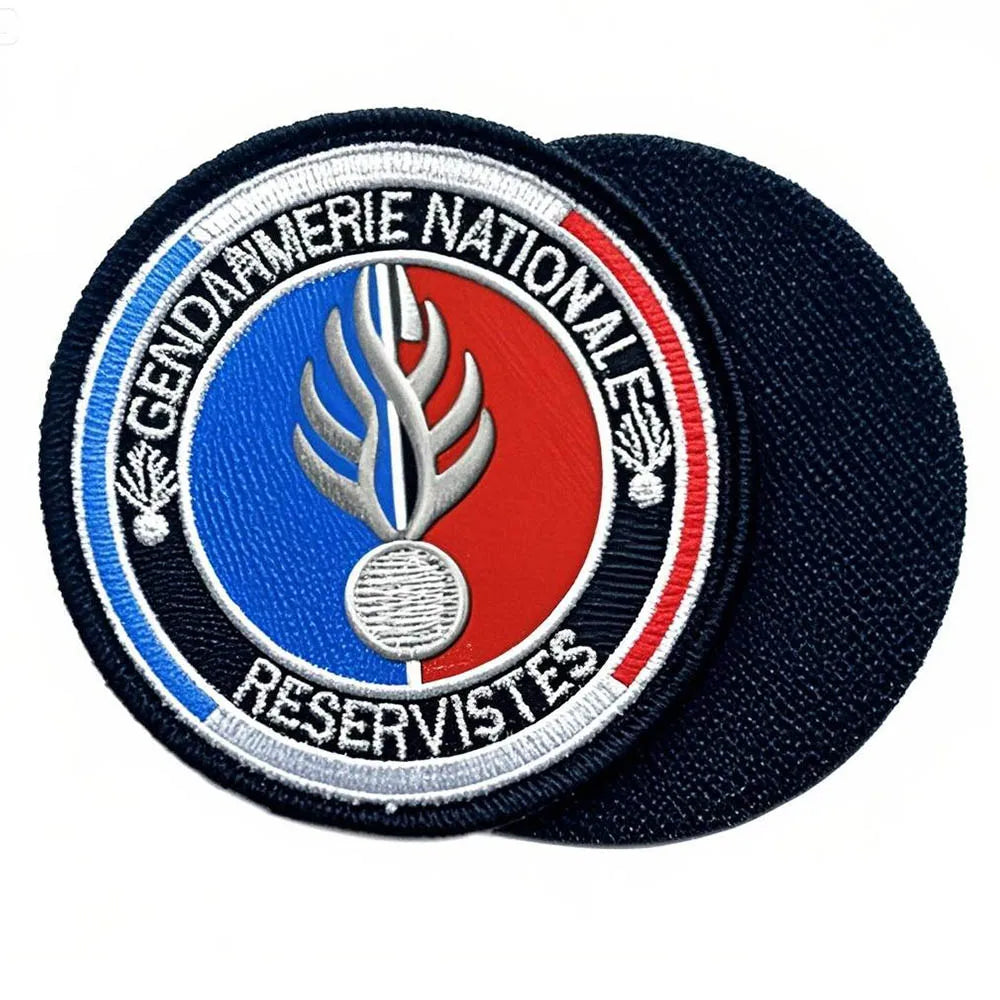 Custom Woven Embroidered Heart Patches with for Hook Sew-On Badges for Uniforms-Fabric 3D