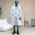 OEM Men's Jogger Sets Custom 2-Piece Heavyweight 460 GSM Hoodie Sweatpants Boxy Fit Pullover Sweatsuits Solid Pattern Hooded