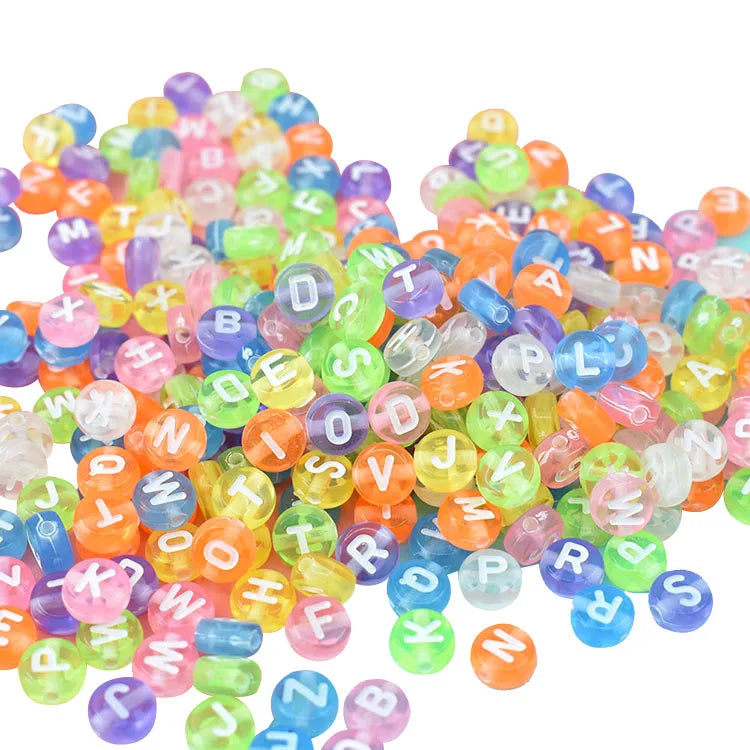 Wholesaler 500g Round Acrylic Letter Beads Alphabet Loose Bead Plastic for Diy Jewelry Necklace Bracelet Accessories