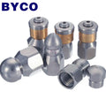 BYCO 304 Stainless Steel Quick Release High Pressure Hydro Self Rotary Sewer Jetter Nozzle for Cleaning
