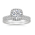OAHLAN Rhodium 925 Sterling Silver Bridal Engagement Rings Set 1.5CT Cut Cubic Zirconia Halo CZ Wedding Women's Fashion Jewelry