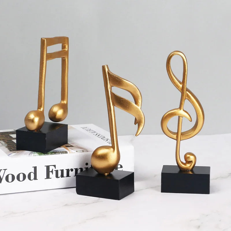 Resin Musical Sculpture Statue Music Note Figurine for Home Piano Gifts Souvenirs Home Decoration Accessories Birthday Gifts