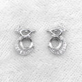 Sterling Silver 5*5mm Semi Mount Stud Earrings Empty Frame Support Blank Setting S925 Base Without Center Stone for DIY Inlay