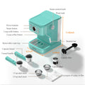 White Aluminum Retro Minimalist Semi-Automatic Electric Coffee Machine with Milk Frother for Home Hotel Commercial Use