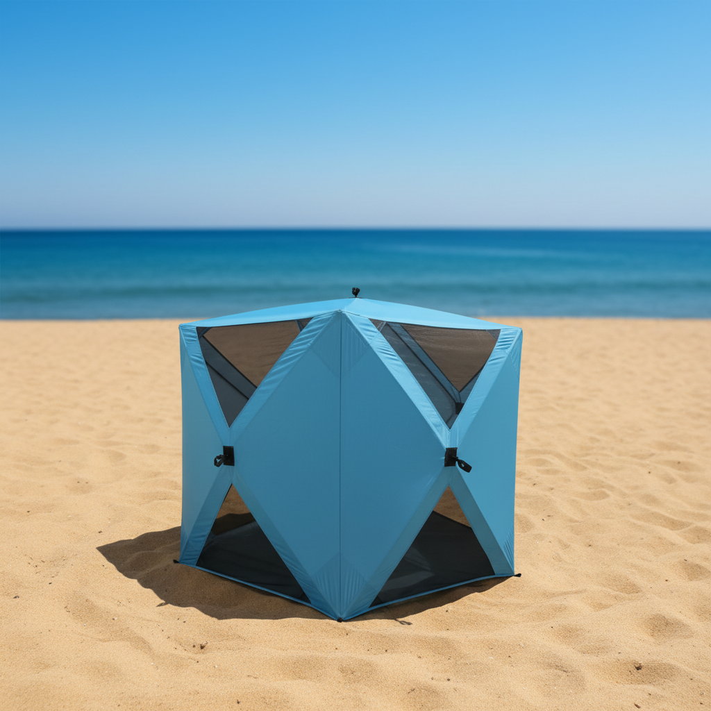 Convenience Push-Pull Beach Tent with Easy Setup and Sunshade for Camping
