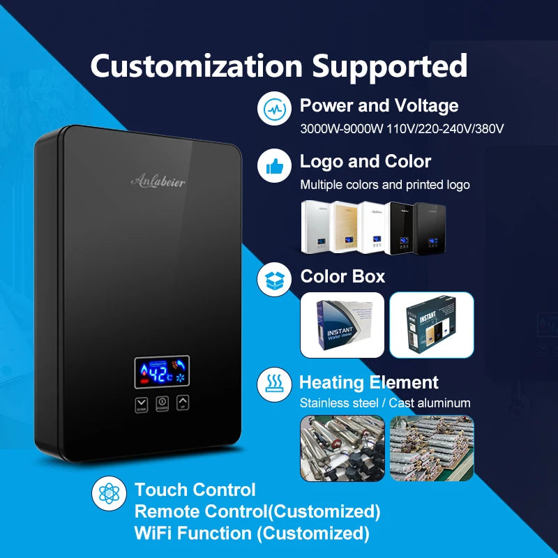 High Quality Bathroom CB Dubai Standard Bathroom Tankless Water Heater Electric 220v