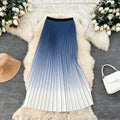 Women's Digital Print Polyester Chiffon Elegant Miyake Plus Size Pleated Midi Skirt Latest Design