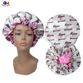 Custom Valentine Theme Logo Soft Comfortable Satin Bonnets Satin Sleep Bonnet for Women Adjustable Sleeping Hair Bonnet