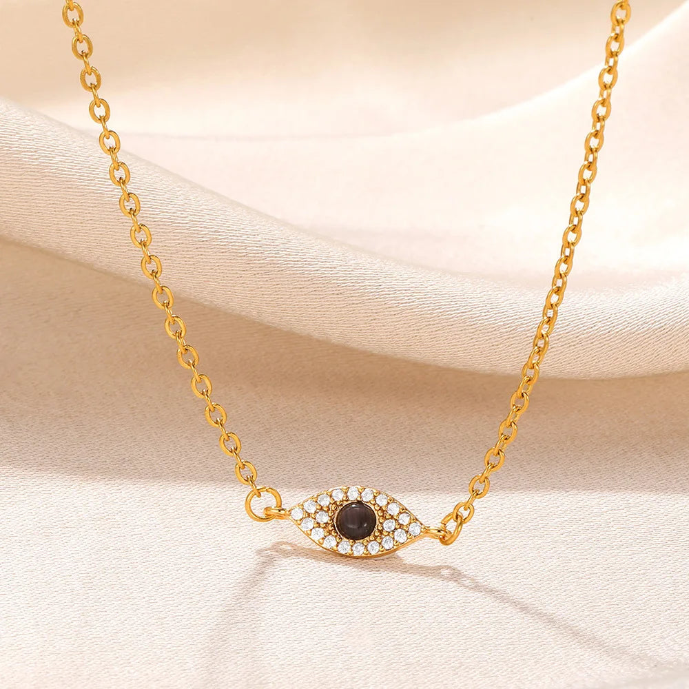 Wholesale Gold Plated Eye Charm Jewelry Stainless Steel Necklaces for Women Fashion Necklace