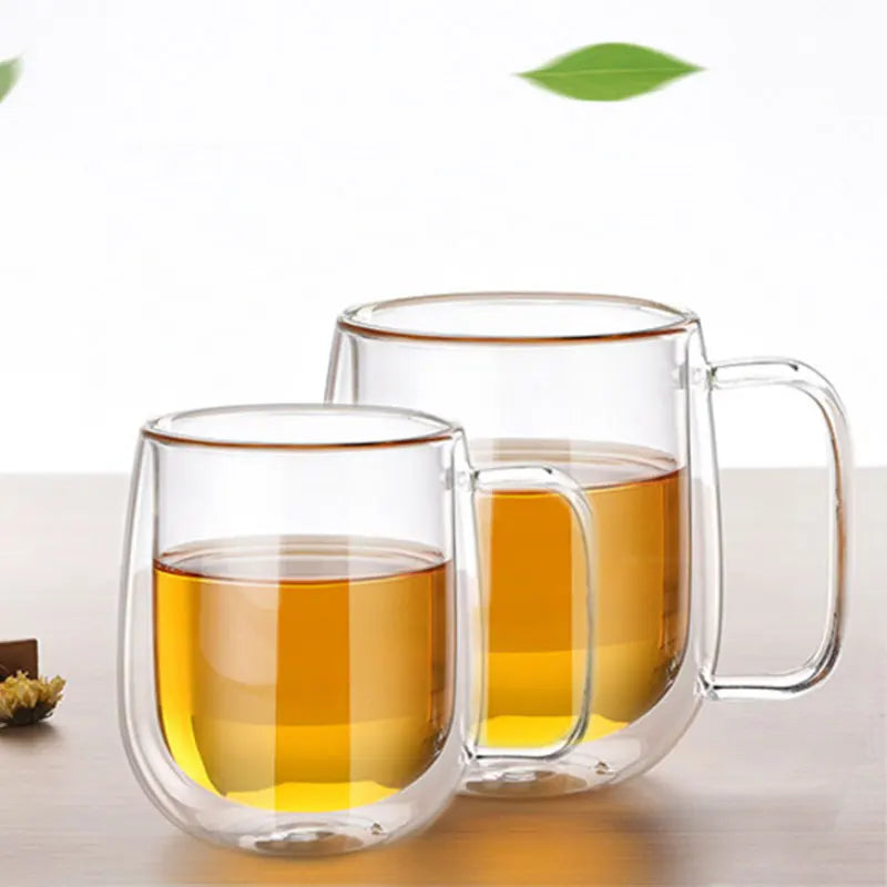 Ready to Ship Heat Resistant Glass Tumblers with Wood Lid and Handle