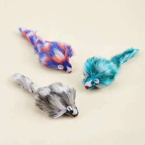 New Large Mouse Design Interactive Long Plush Colorful Cat Toy Mice Tease Toy for Cats