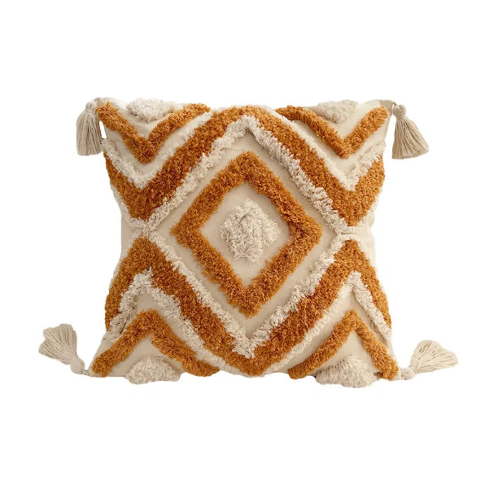 Luxury Cotton Cushion Covers 18x18 Macrame Boho Pillow Case Cotton Linen Boho Throw Pillow Cover With Tassel for Home Decor Sofa