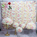 SPR Yiwu Factory Wholesale Cream White & pink Purple Artificial Flower Wall for Wedding Event Decoration
