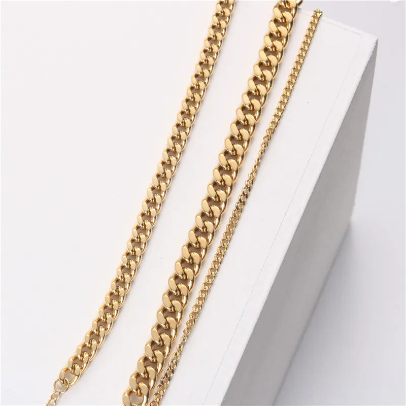 Simple Style Stainless Steel Pvd 18k Gold Plated Jewelry Wholesale Custom Hand Chain Bracelet for Women