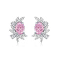 Fashion Earrings Trend 2022 Luxury 7*9mm Radiant Cut Oval Zirconia Diamond Stud Earrings 925 Sterling Silver