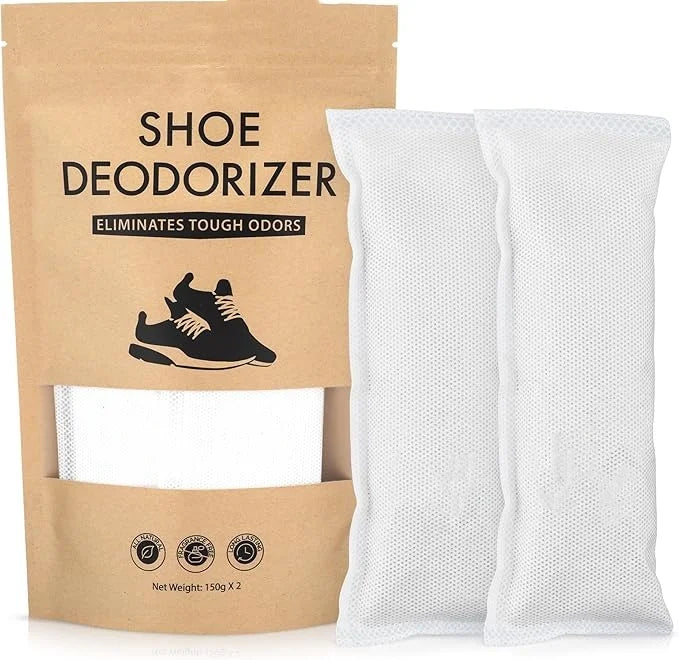 1-Pack (2 Count) Reusable Shoe Deodorizer Bamboo Charcoal Air Freshener for Shoes Gym Bags Soccer Cleats Closets Pet Area Odor