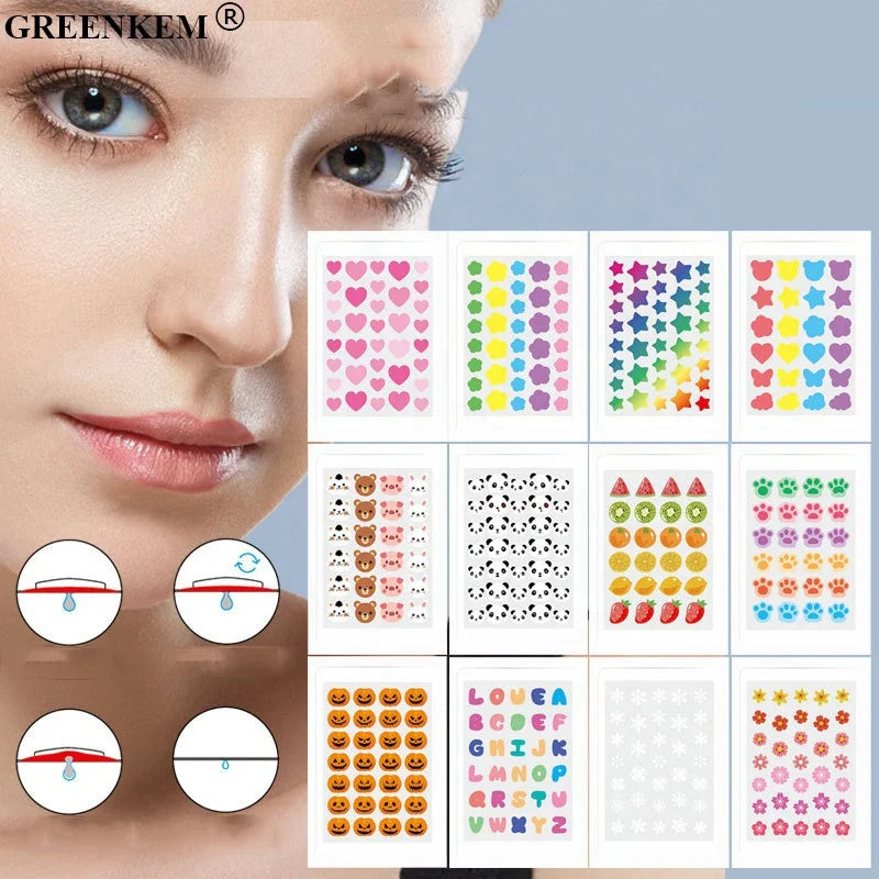 New Hydrocolloid Acne Patch Invisible Animal Love Star Flower Petals Hydrocolloid Acne Cover Patch Sticker