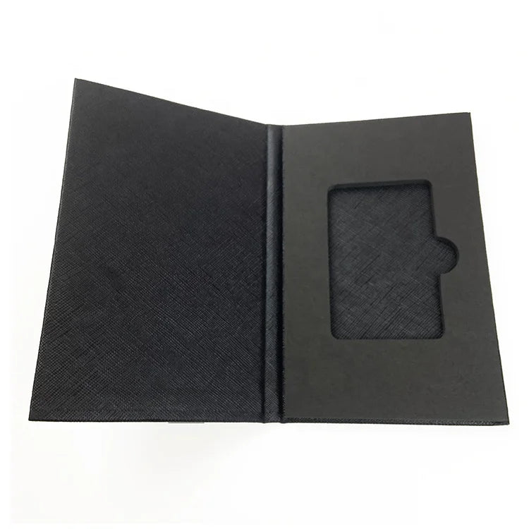 Custom Logo Name Card Holder Book Style Debit Card Protector Paper Box With EVA