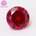 Wholesale Gems Large Sizes Loose Corundum Round Cut  Synthetic Red Ruby 5# Corundum Stone Price for Women Fine Jewelry Making