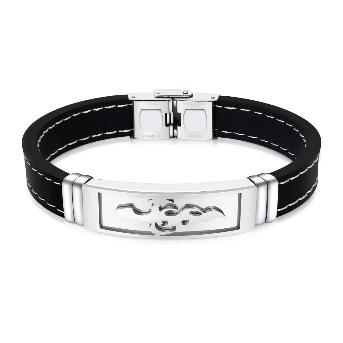 GJB106B Factory Direct Sale Custom Logo Stainless Steel Mens Bracelet OEM Rubber Wristband Silicon Bangle Fine Bangles Bangle