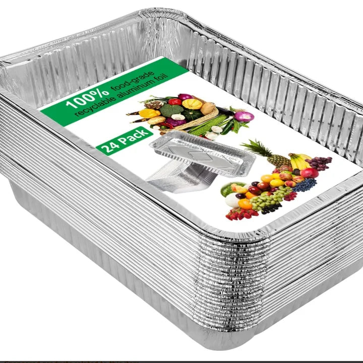 Full Size Deep Medium Shallow Heavy Duty Pans Silver Household Serving Pan Chafing Dishes Aluminum Tray Container
