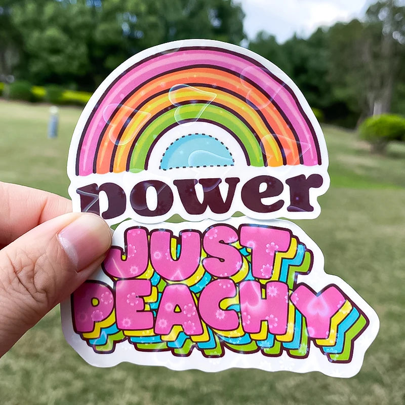 Custom Print Die Cut Cute StickersGlitter Holographic Heart Shape Laminated Vinyl Sticker