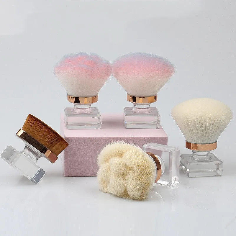 Custom Logo Face Liquid Powder Foundation Brush Kabuki Face Brush Nail Dust Powder Brush
