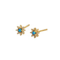 Jietao 925 Silver Dainty Cubic Zircon Stone Flower Shaped Opal CZ Stud Earrings Tiny Gemstone Sterling Silver Earrings
