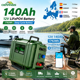 CERRNSS Rechargeable Portable Marine Lithium Battery 12v 100AH 200AH Lifepo4 Solar Battery 140AH for Outdoor Camping Fish