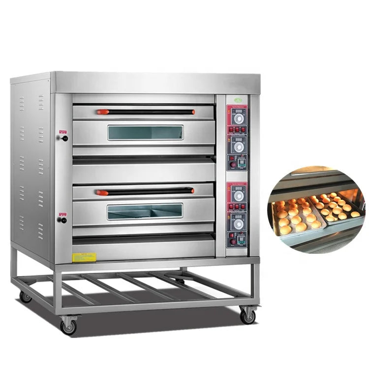Commercial Bread Snack Machines Bakery Equipment Prices Double Deck Oven Bakery 2 Deck Gas Oven Baking Bread Bakery Oven Prices