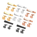 Hot Gold Plated  Men Accessories Clip on Tie Necktie Stainless Steel Tie Bar Set Customized Logo Engraved Cuff Links & Tie Clips