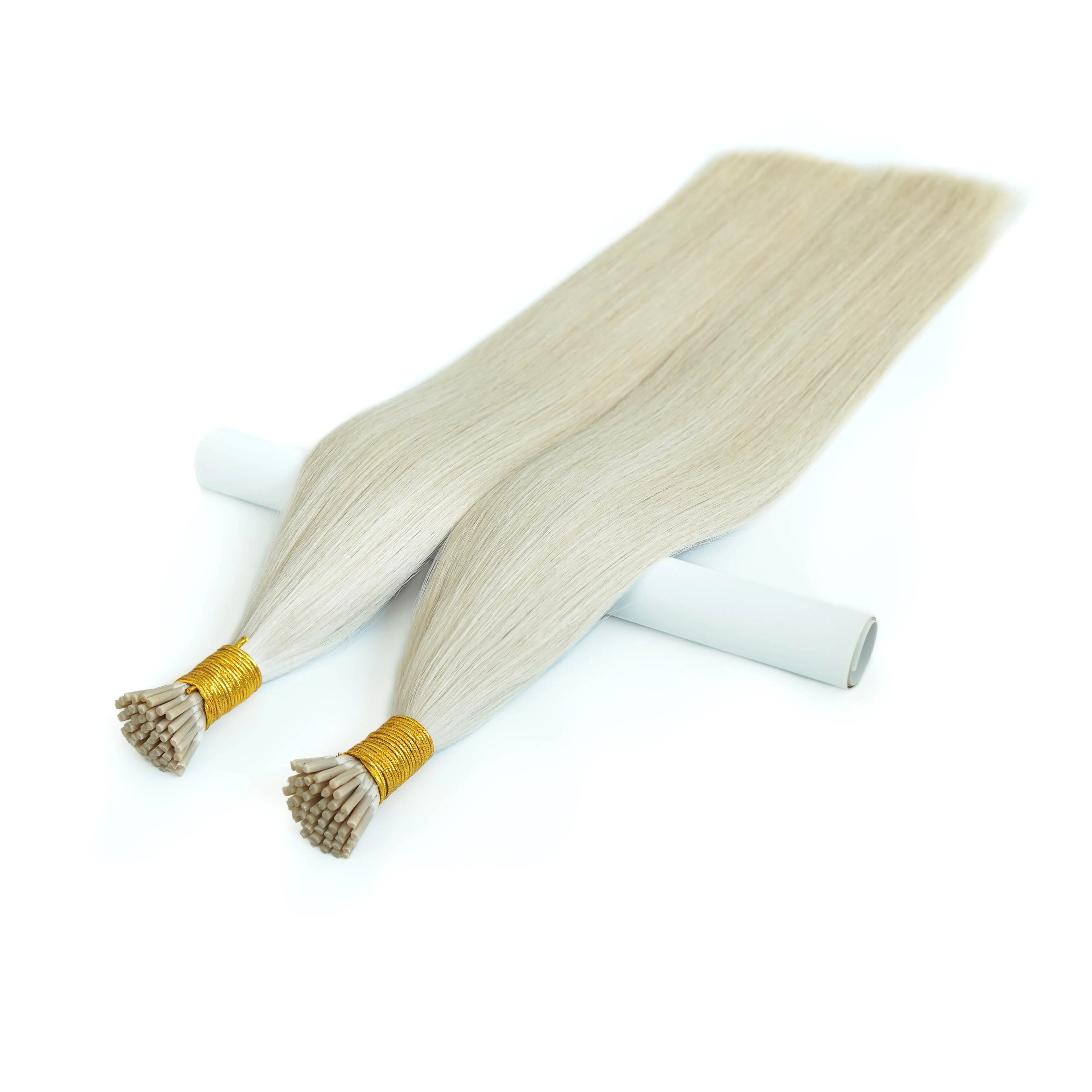Luxury Quality Russian Double Drawn I Tip 100% Remy Human Hair Extensions Full Cuticles Virgin Customized Color Micro-Link