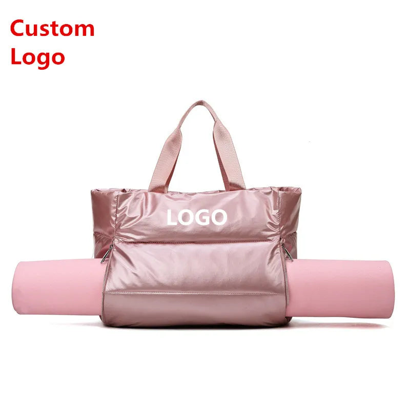 Custom Print Logo Quilted Wet and Dry Separation Swimming Multifunctional Outdoor Waterproof Nylon Yoga Mat Duffle Tote Bag