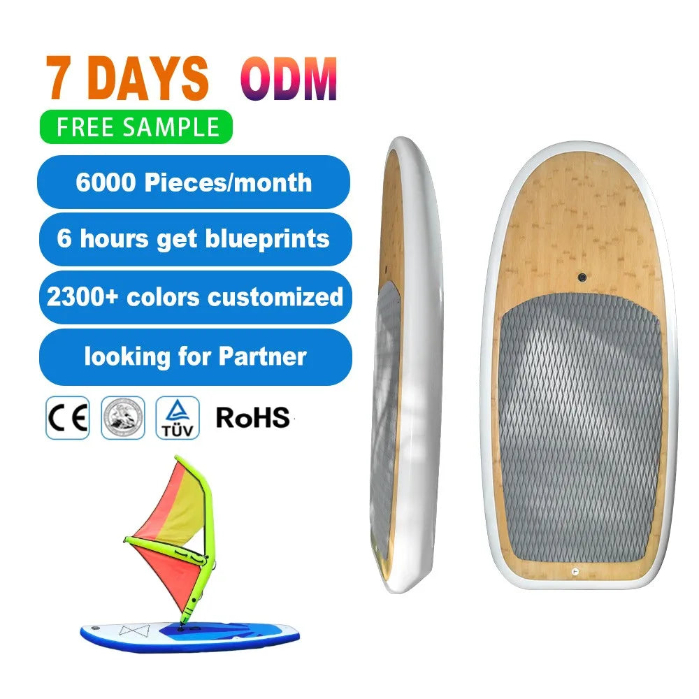 OEM  Wakesurf  Foam Surfboard Bamboo sup Wind Foil sup Board Hydrofoil Surfboard Water Sport Fiberglass Foil Board