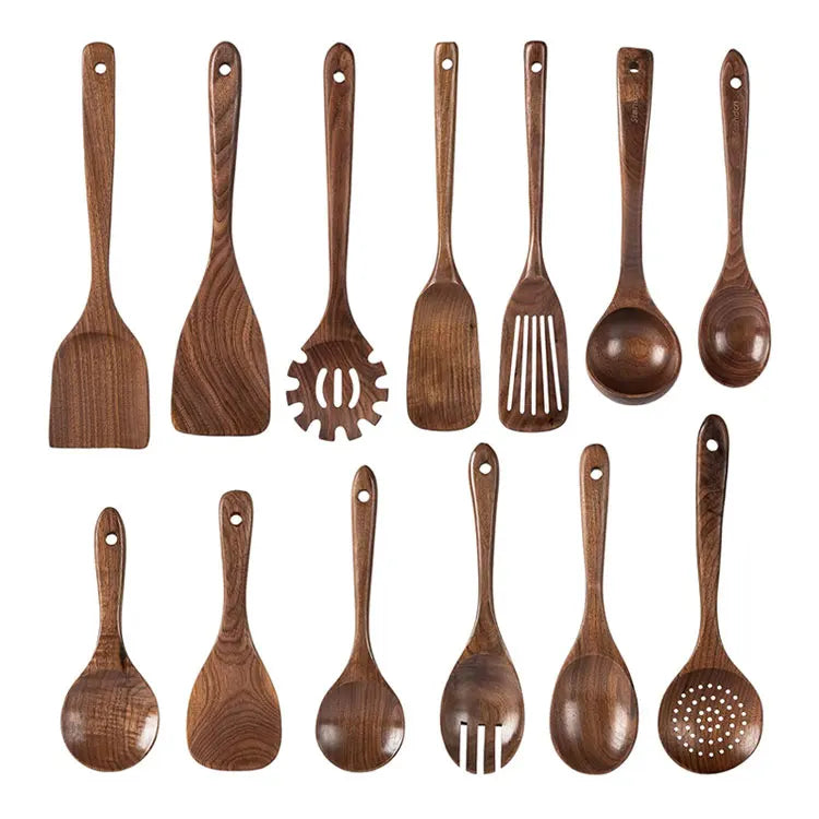 Hot Selling 13-Piece Non-Stick Kitchen Utensil Set Includes Home Wood Pan and Baking Utensils for Cooking