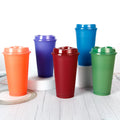 Color Changing Mug New Arrival 16oz Tumbler Heat Temperature Color Changing Plastic Cup Reusable Plastic Cup