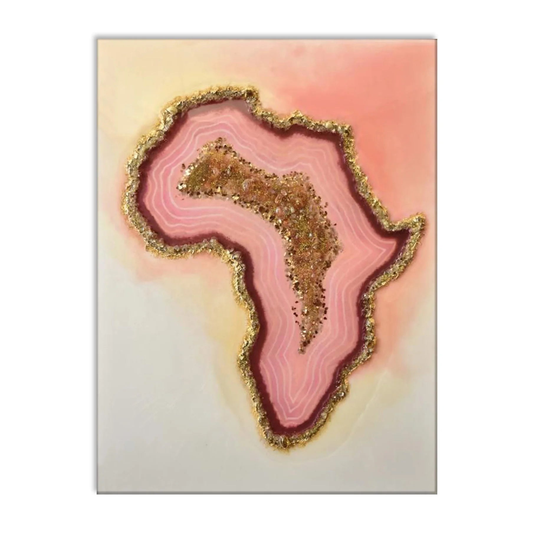 Gold Resin Painting Aluminum Alloy Frame Porcelain Painting Paints Epoxy Crystal Abstract Wall Art Clear Epoxy Art Resin Paint