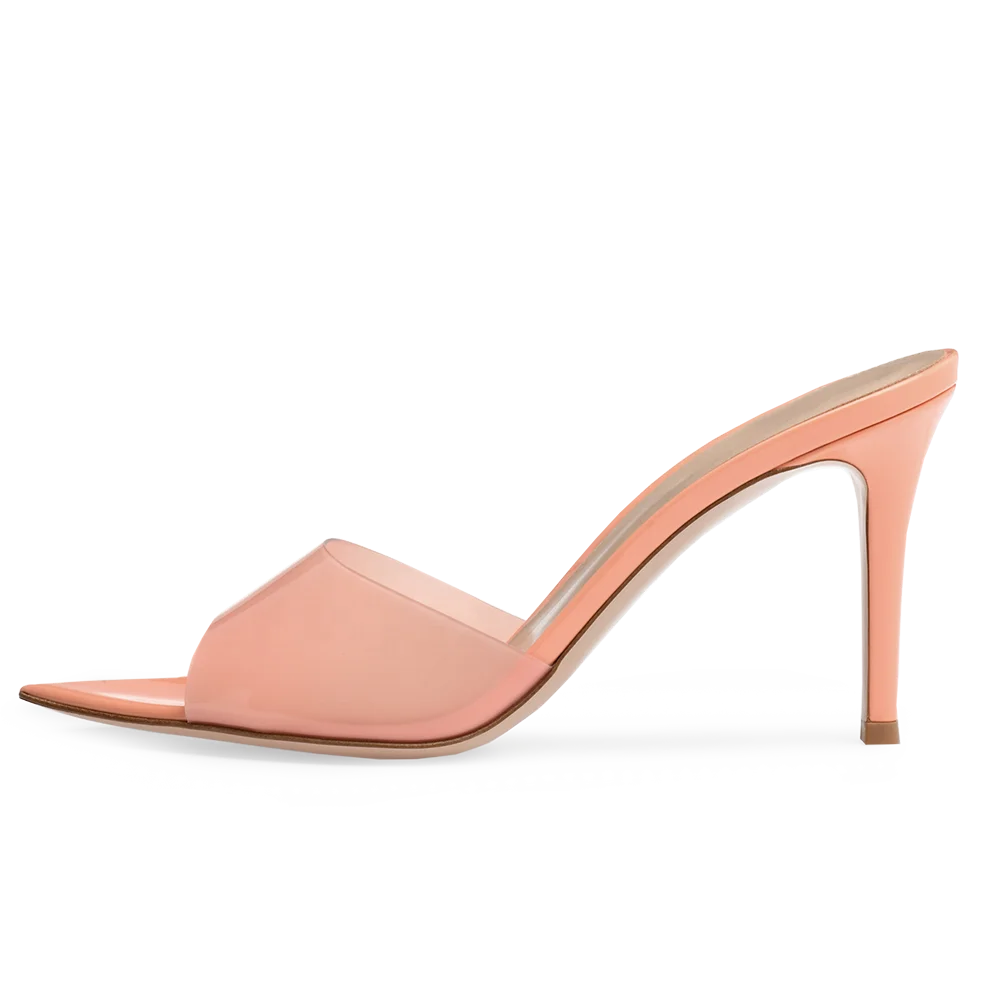 Ladies High Heel Transparent Shoes Womens Heeled PVC Sandals Clear Heels