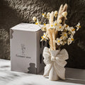 European Style High-End White Ceramic Vase Creative Hydroponic Dry Flower Planter Light Luxury Gift Box Ornament Pottery Enamel