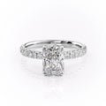 Custom Fine Jewelry 14k Gold 3ct White Moissanite  Radiant Cut  Engagement Ring Side Stone 0.25ct Moissanite Jewellery
