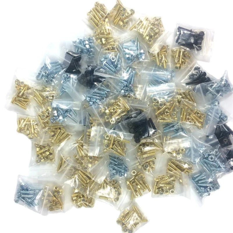 Skateboard  Hardware Parts  Screws and Nuts Hexagonal Metal Gold Silver Black Color Alloy Steel 1 Inch Size Sturdy  Electroplate