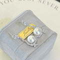 New 8-9mm Natural Freshwater Pearl Earrings High Quality Hanging Orchid Jewelry With White Bread Pearl White Bread Pearl Jewelry